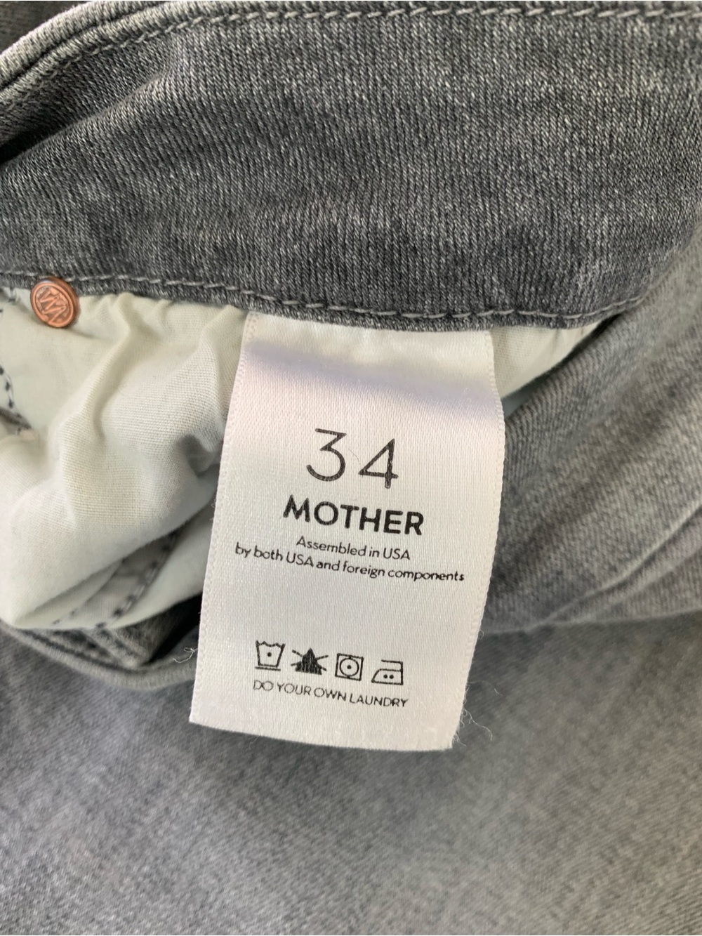 MOTHER The Looker Jeans in Grey-Black Distressed Denim - Picture 10 of 10